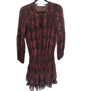 Astr the Label Long Sleeve Tie Neck Mini Dress Size XS